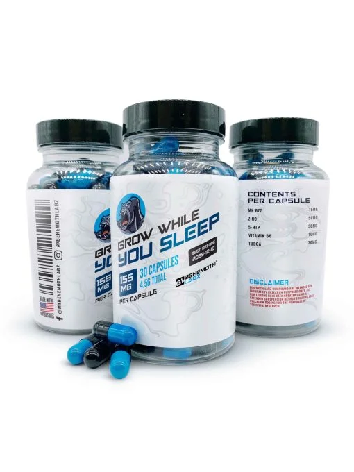 Grow While You Sleep Capsules (MK-677 + Zinc + 5-HTP + Vitamin B6 + TUDCA)