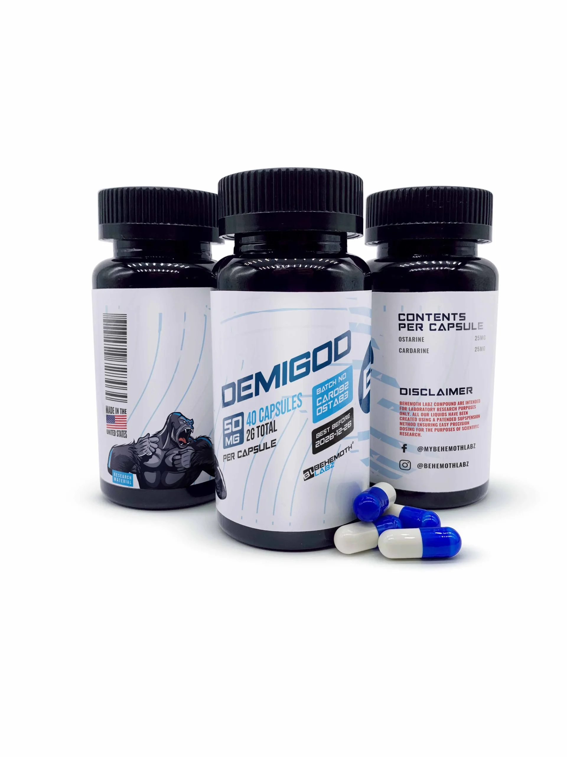 Demigod Capsules (Ostarine + Cardarine)